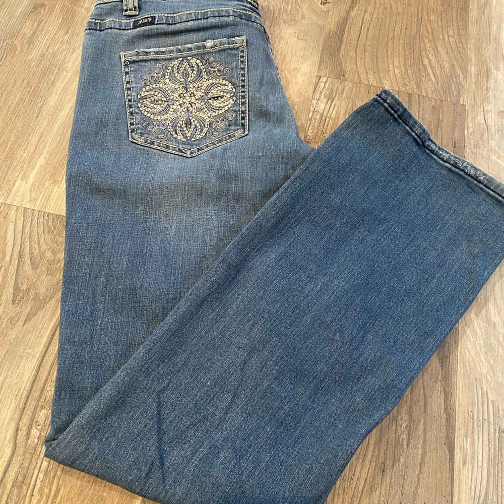 Adiktd jeans size 10 inseam 35” . Bling back pockets and belt loop.